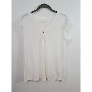 Unbranded NWOT Women's White Sheer Lightweight Flutter Sleeve Top In Size Large
